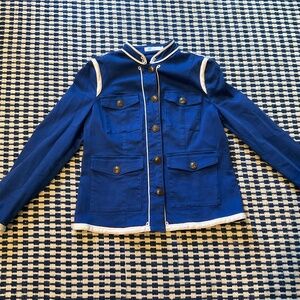 Boden Royal Blue Military Jacket with Contrast Trim – Size 12